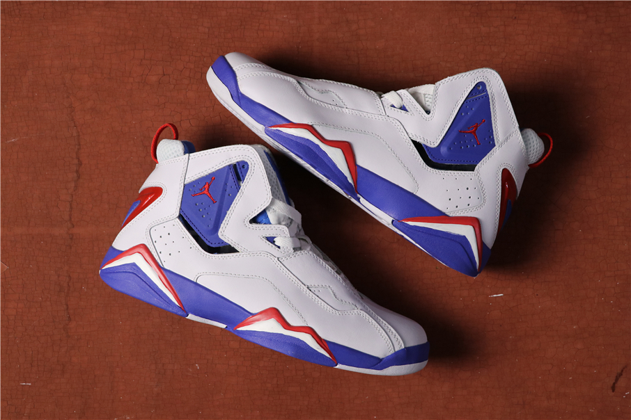 New Air Jordan 7.5 Olympic White Blue Red Shoes
